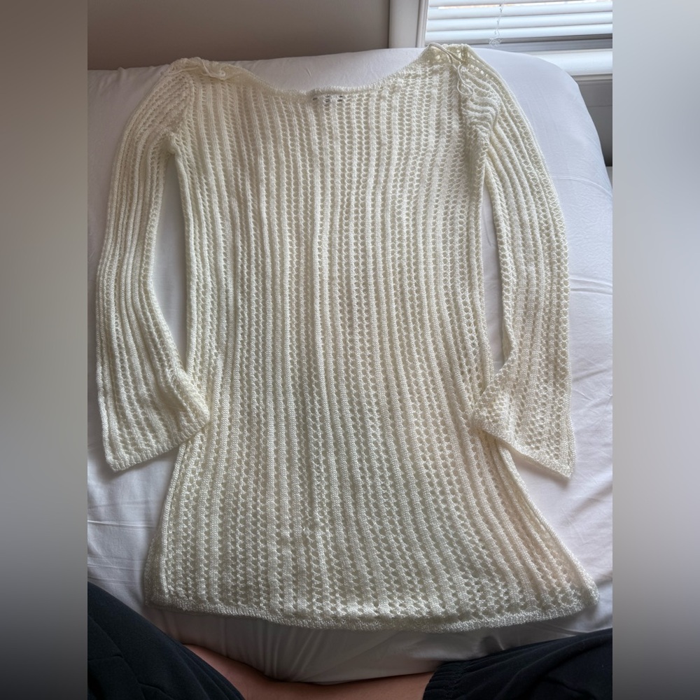 HYFVE Cream Textured Knit Swim Coverup